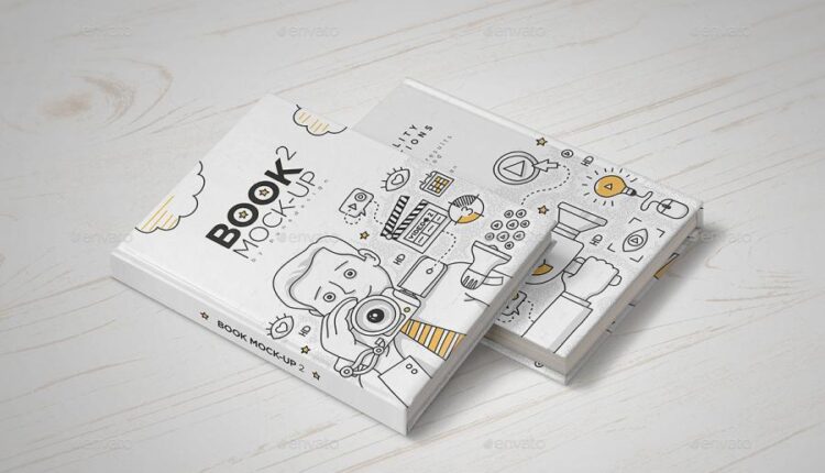 موکاپ کتاب با جلد گالینگور   Book Mock Up Set