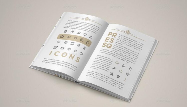 موکاپ کتاب با جلد گالینگور   Book Mock Up Set