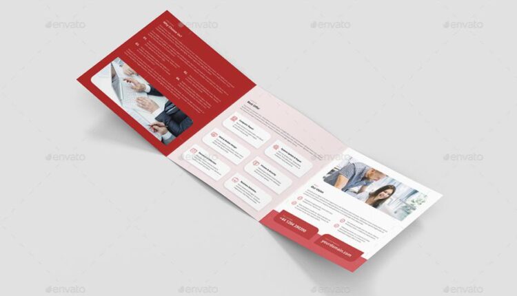 طرح لایه باز بروشور سه لت شرکت کامپیوتری   Brochure IT Services