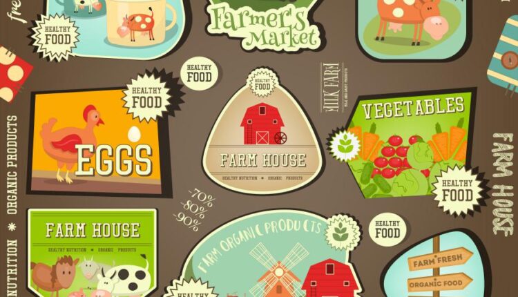 مجموعه تصویرسازی های مزرعه   Farm natural products