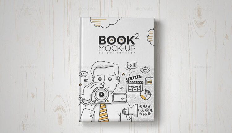 موکاپ کتاب با جلد گالینگور   Book Mock Up Set