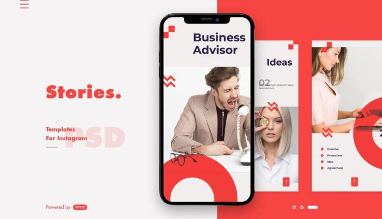 قالب آماده مدرن پست و استوری اینستاگرام   Instagram Story