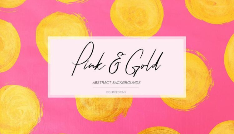 بک گراند فانتزی صورتی و طلایی   Pink & Gold Backgrounds