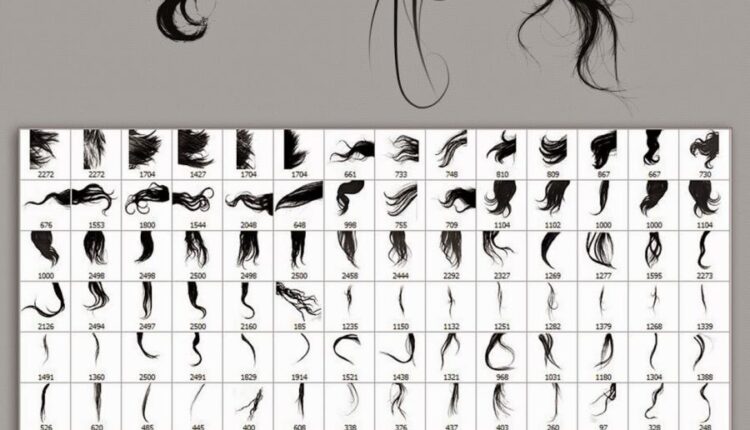 110 براش فتوشاپ مو   Hair Brushes for Photoshop