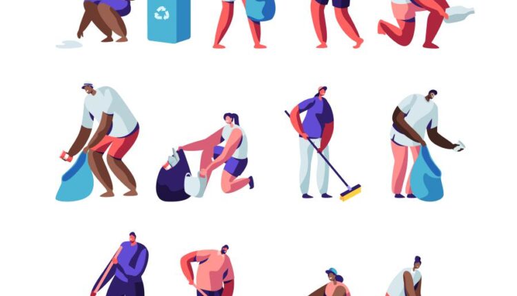 کاراکتر تصویر سازی مردم در تیپ ها و مشاغل مختلف   Cartoon flat