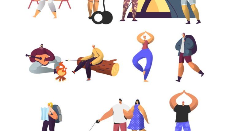 کاراکتر تصویر سازی مردم در تیپ ها و مشاغل مختلف   Cartoon flat