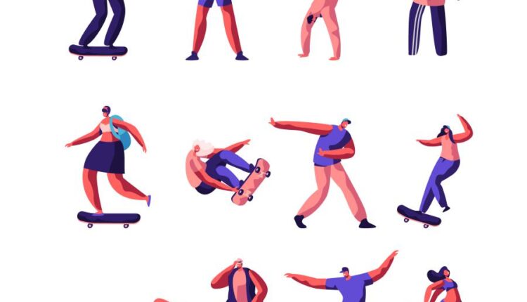 کاراکتر تصویر سازی مردم در تیپ ها و مشاغل مختلف   Cartoon flat