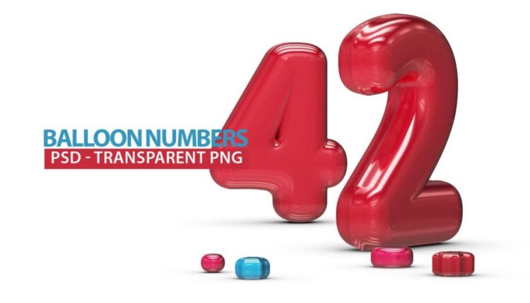 تصاویر png اعداد انگلیسی بادکنکی   Inflated Balloon Numbers