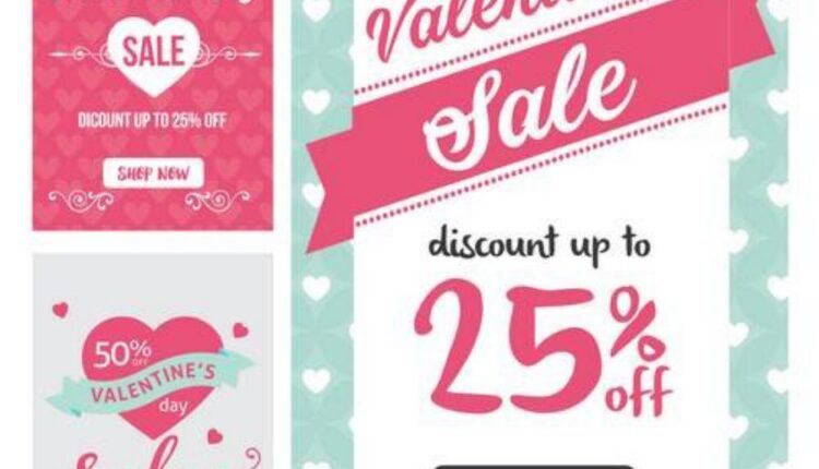 طرح لایه باز حراجی ولنتاین   Modern Valentine Sale