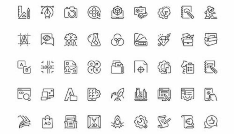 45 آیکون خطی برای طراحان وب و گرافیک   Icons Designers