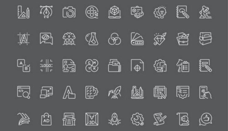 45 آیکون خطی برای طراحان وب و گرافیک   Icons Designers