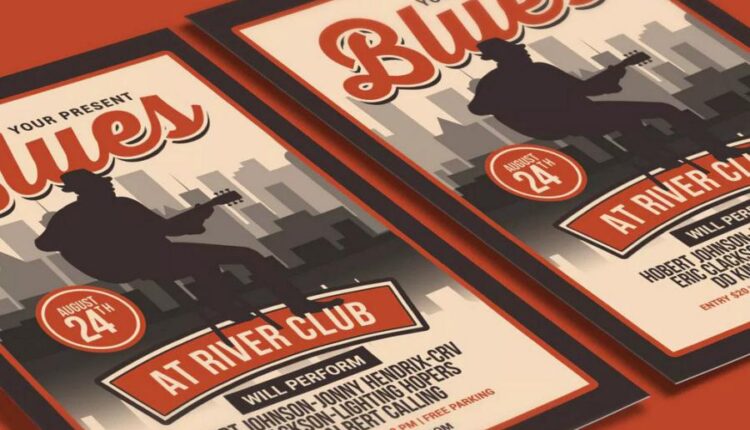 فایل لایه باز پوستر کنسرت موسیقی   Blues Music Flyer