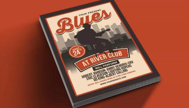 فایل لایه باز پوستر کنسرت موسیقی   Blues Music Flyer