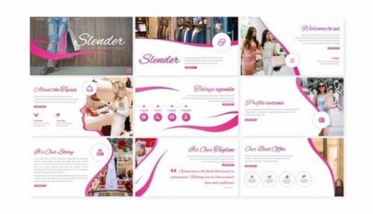قالب آماده پاورپوینت با موضوع پوشاک   Slender Powerpoint