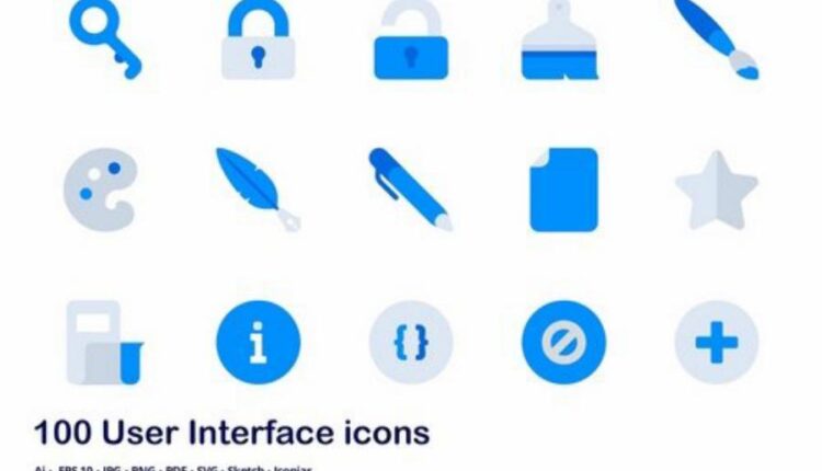 100 آیکون رنگی برای Accent Duo Tone Flat Icons   UI