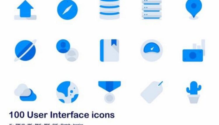 100 آیکون رنگی برای Accent Duo Tone Flat Icons   UI