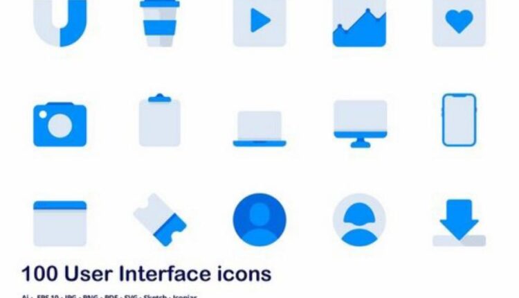 100 آیکون رنگی برای Accent Duo Tone Flat Icons   UI