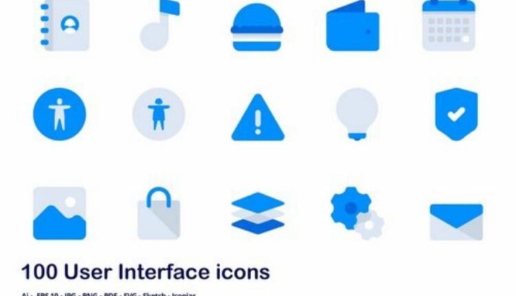 100 آیکون رنگی برای Accent Duo Tone Flat Icons   UI