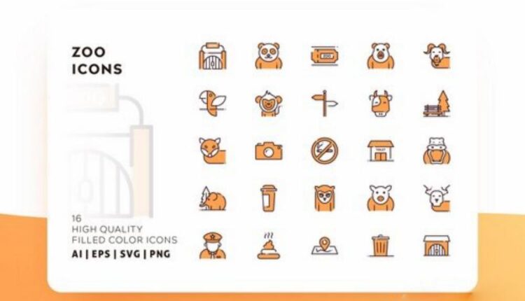 مجموعه آیکون های خطی با رنگ   FLAT ICONS BUNDLE