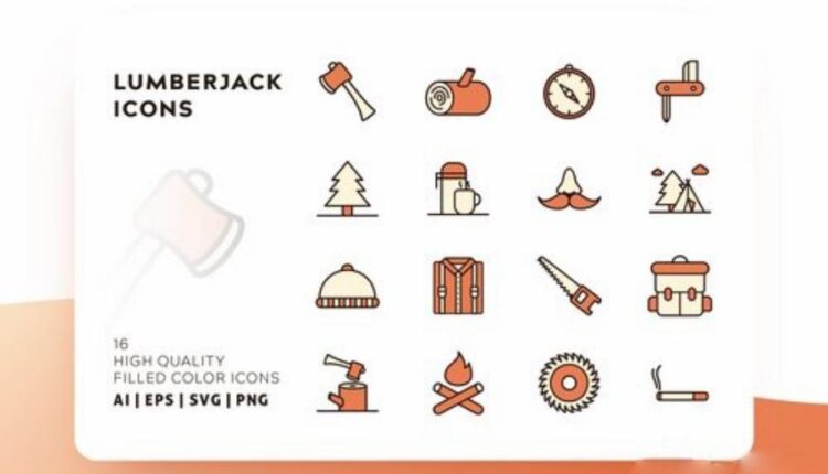 مجموعه آیکون های خطی با رنگ   FLAT ICONS BUNDLE