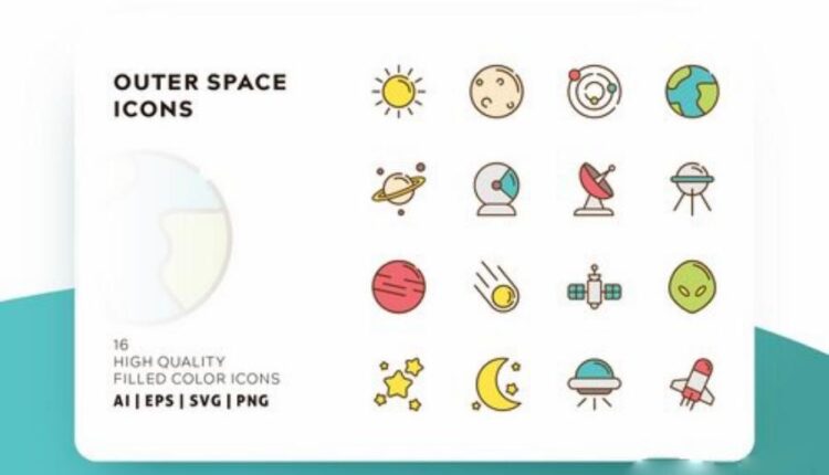 مجموعه آیکون های خطی با رنگ   FLAT ICONS BUNDLE