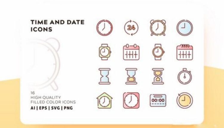 مجموعه آیکون های خطی با رنگ   FLAT ICONS BUNDLE