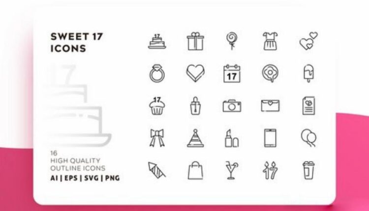 مجموعه آیکون های خطی با رنگ   FLAT ICONS BUNDLE