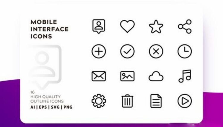 مجموعه آیکون های خطی با رنگ   FLAT ICONS BUNDLE