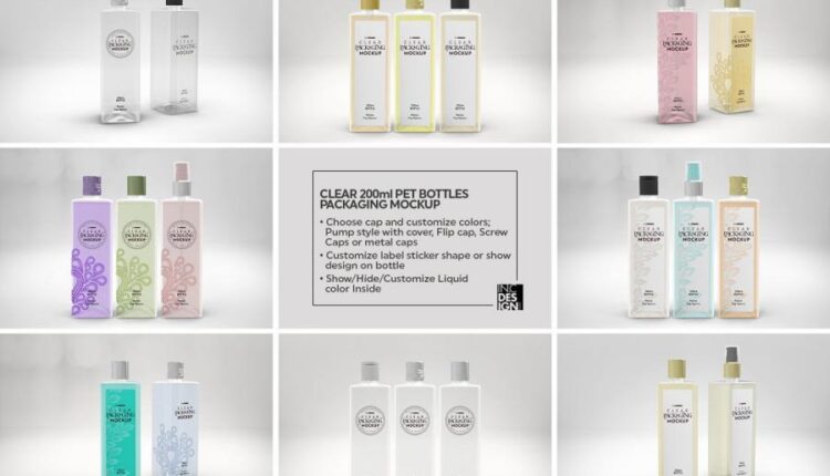 موکاپ بسته بندی ظروف شیشه ای   10 Clear Container Packaging Mockups