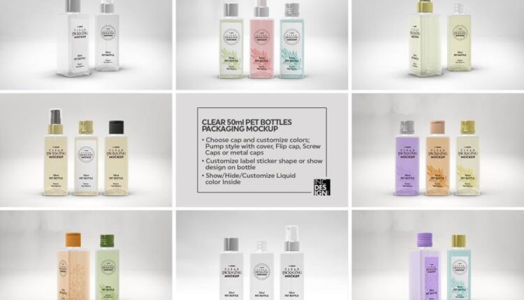 موکاپ بسته بندی ظروف شیشه ای   10 Clear Container Packaging Mockups