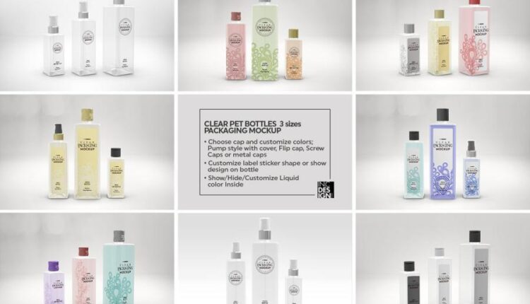 موکاپ بسته بندی ظروف شیشه ای   10 Clear Container Packaging Mockups