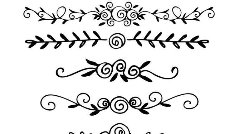 وکتور گل های اسلیمی و دکوراتیو   Decorative floral elegant drawn