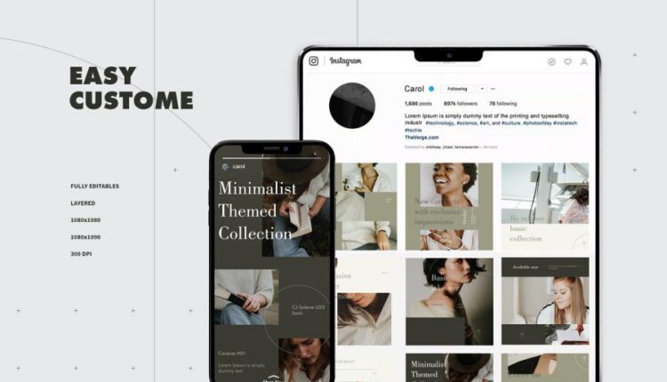 مجموعه کلاسیک قالب آماده پست و استوری اینستاگرام   Instagram