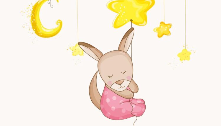 وکتور های فانتزی کودکانه   Baby Girl Sleeping With