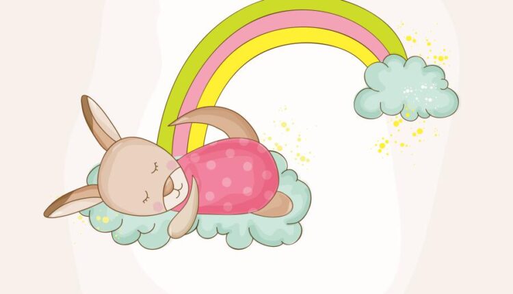 وکتور های فانتزی کودکانه   Baby Girl Sleeping With