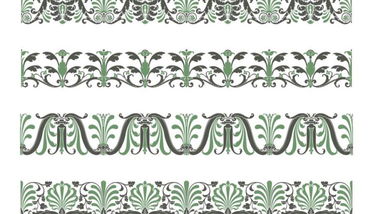 وکتور اسلیمی تزئینی   Decorative flower vintage style