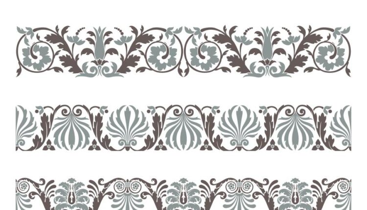 وکتور اسلیمی تزئینی   Decorative flower vintage style