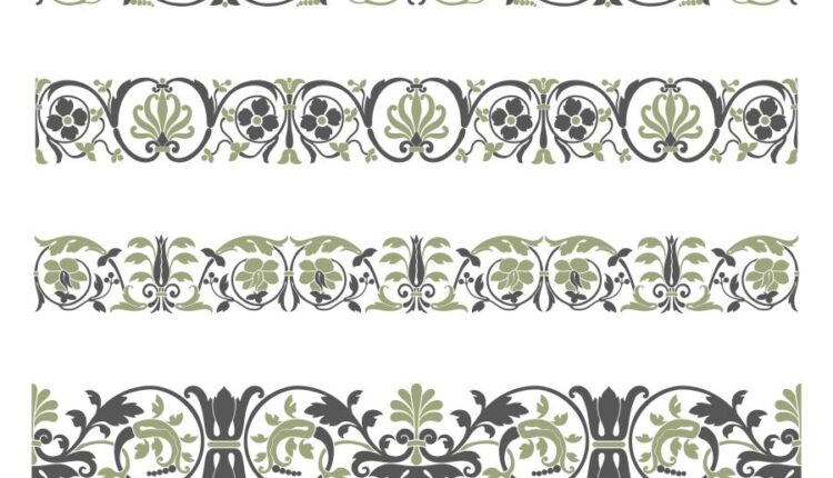 وکتور اسلیمی تزئینی   Decorative flower vintage style