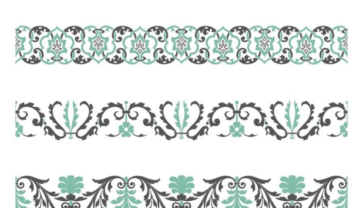 وکتور اسلیمی تزئینی   Decorative flower vintage style