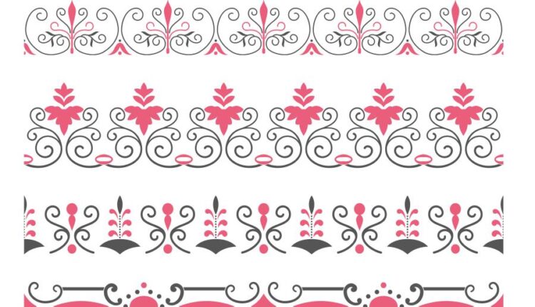 وکتور اسلیمی تزئینی   Decorative flower vintage style