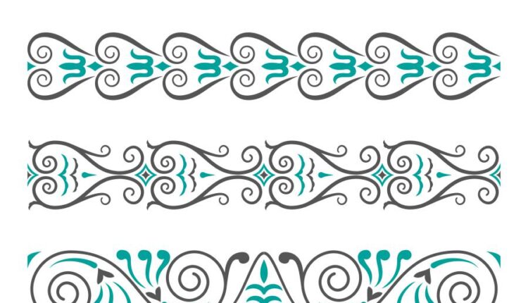 وکتور اسلیمی تزئینی   Decorative flower vintage style