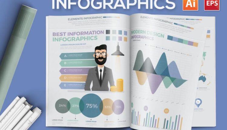 وکتور های آماده اینفوگرافیک با موضوع اطلاعات   Infographics