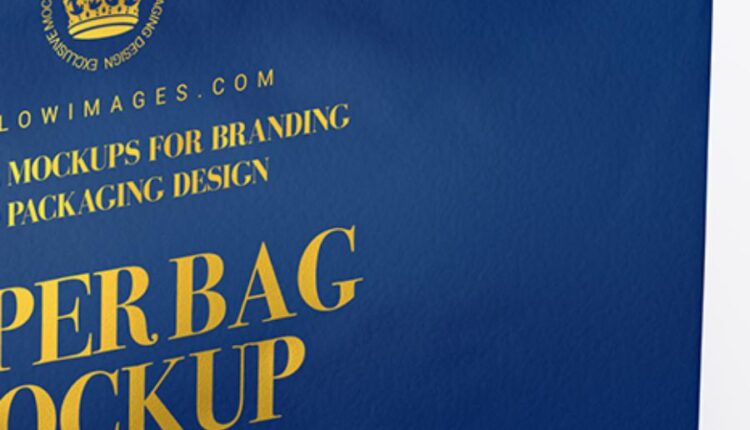موکاپ ساک کاغذی مربعی   Square Matte Paper Bag Mockup