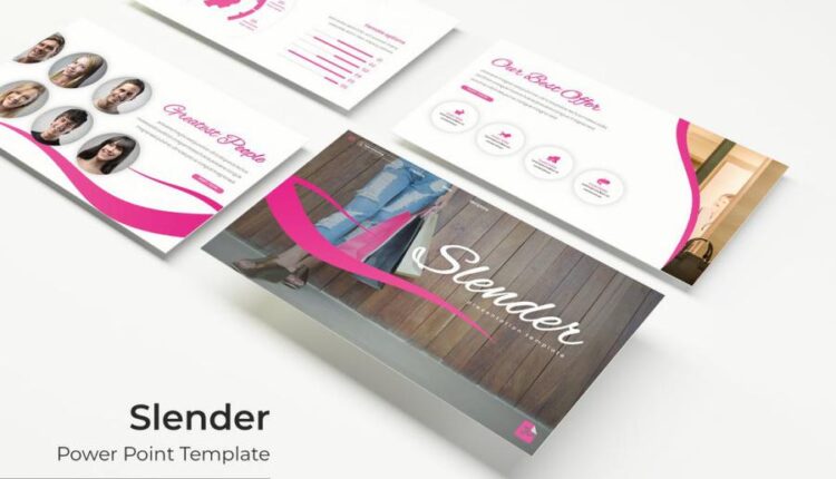قالب آماده پاورپوینت با موضوع پوشاک   Slender Powerpoint