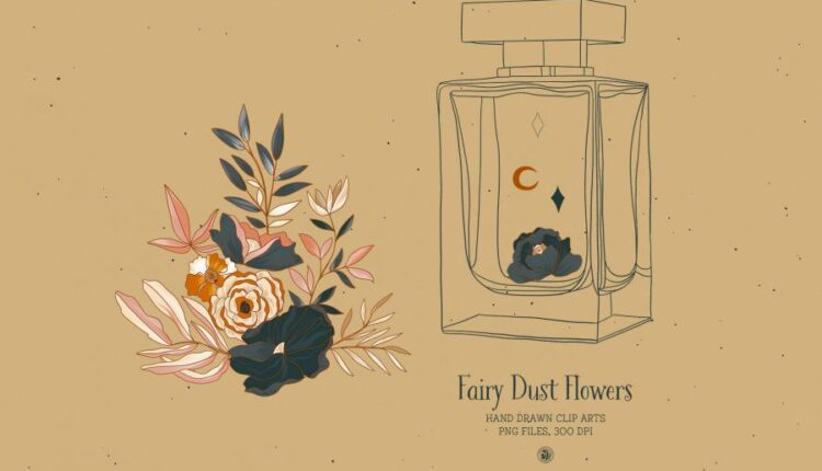 تصاویر png گل های فانتزی   Fairy Dust Flower Cliparts