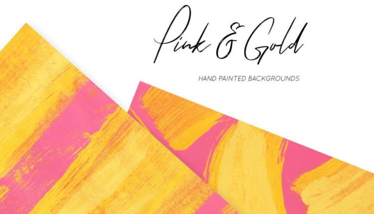 بک گراند فانتزی صورتی و طلایی   Pink & Gold Backgrounds