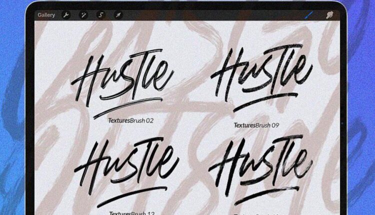 براش زیبای قلم مویی برای نرم افزار   Procreate Textures Brush