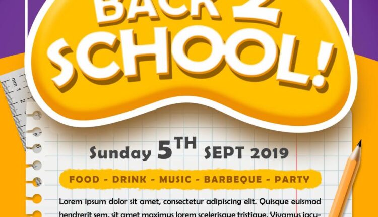 فایل لایه باز تراکت بازگشایی مدارس   Back To School Flyer