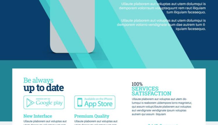 فایل لایه باز بروشور اپ موبایل   Mobile App Promotion Flyers