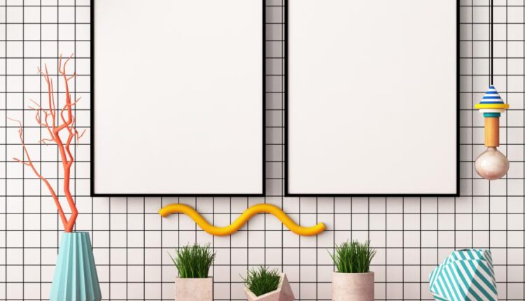 موکاپ پوستر در فضای داخلی خانه   Mock Up Poster